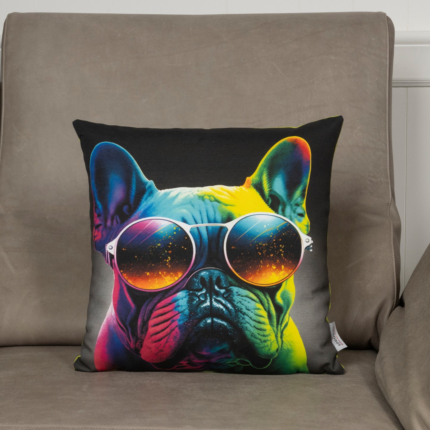 Sprügel Kissenbezug Chrome Dog Hund Bulldogge 45x45 cm