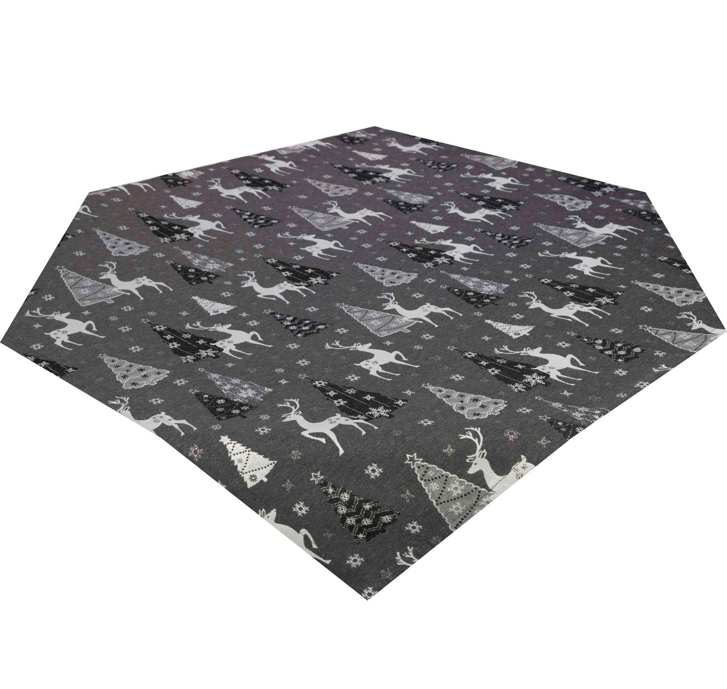 Sprügel Mitteldecke anthrazit silber Hirsch 85x85 cm