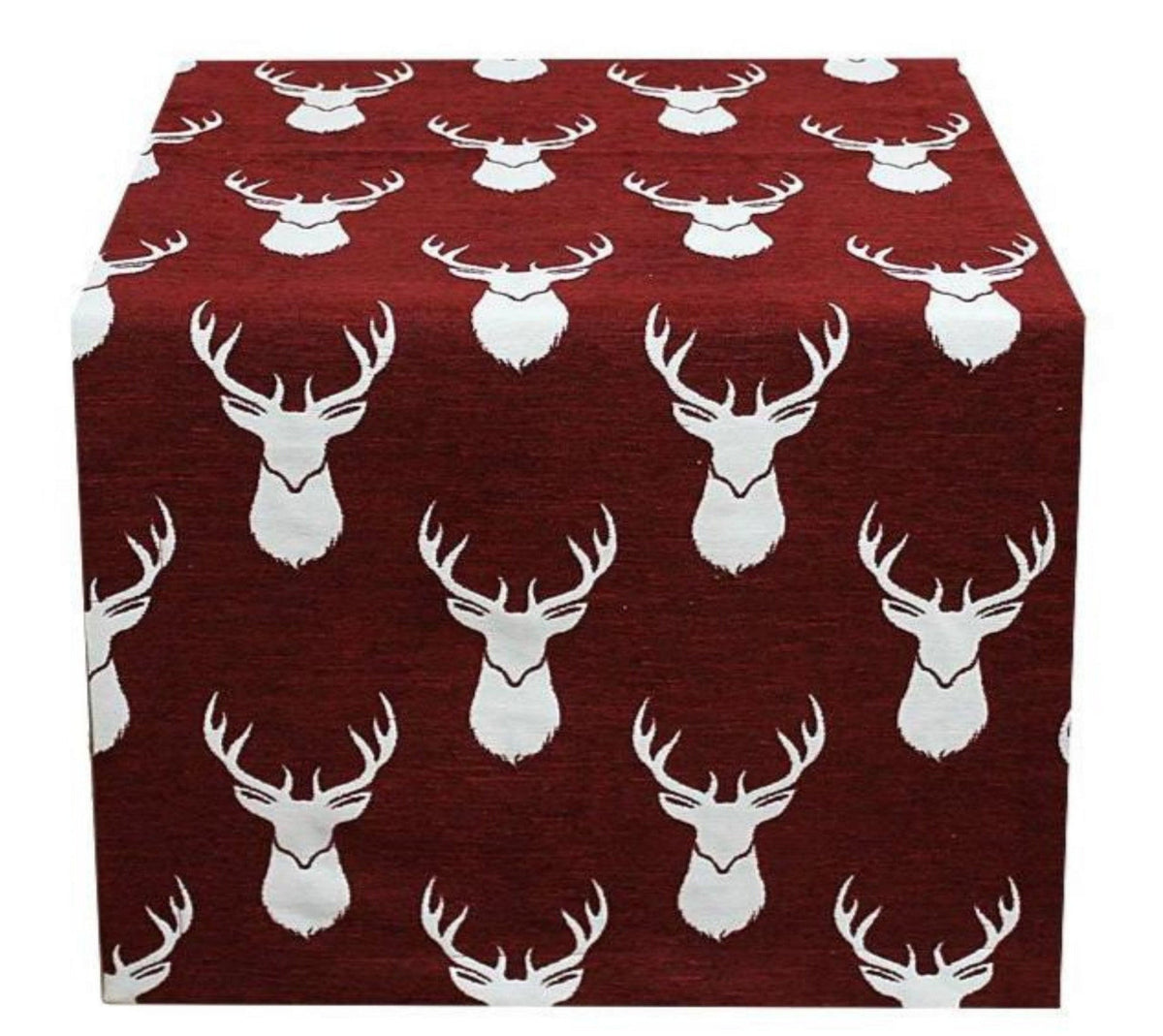 Hossner Table Runner Deer Head Red Beige Country Life 40x100 (only 1 pc left)