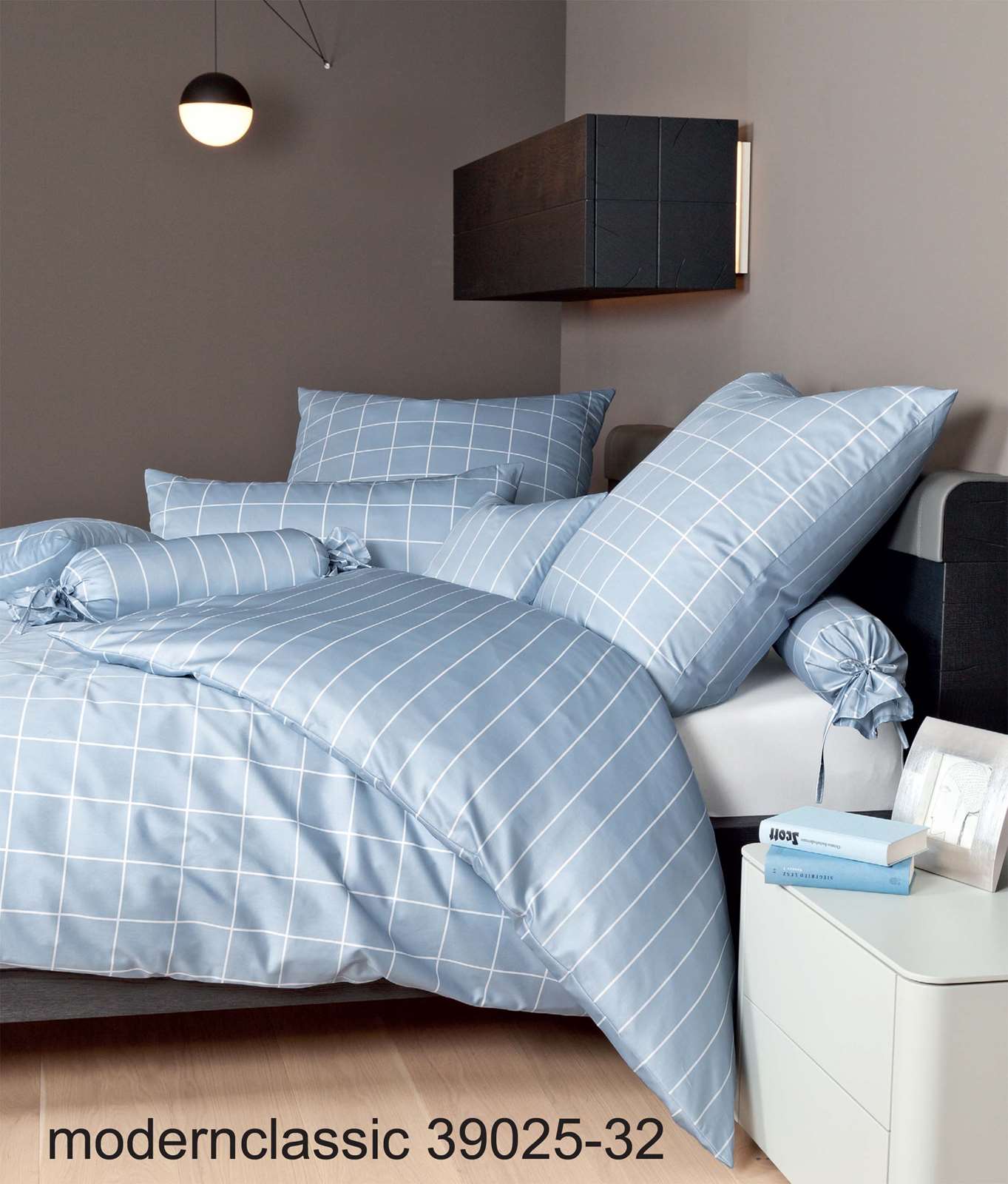Janine Mako-Satin Bettwäsche modernclassic 39025 32 perlblau