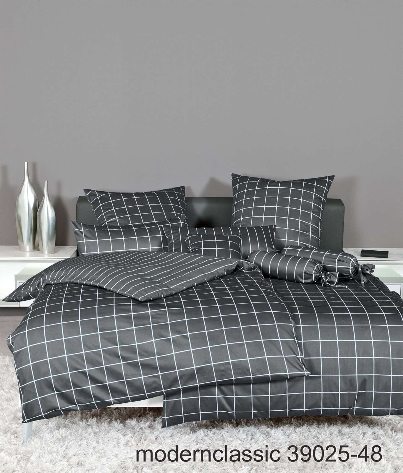 Janine Mako-Satin Bettwäsche modernclassic 39025 48 anthrazit
