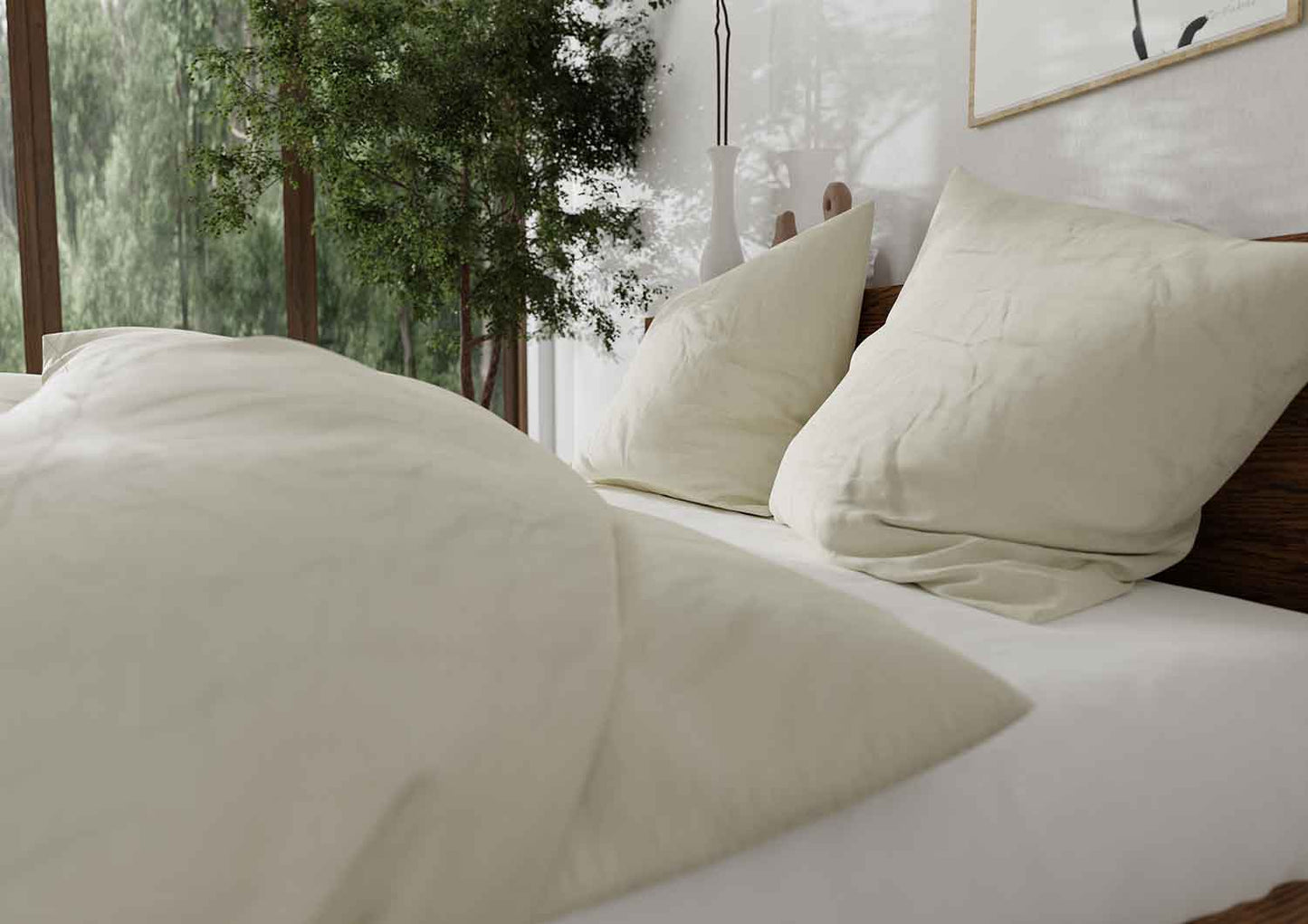 Lorena Reinleinen Bettwäsche 155x220+80x80 natur