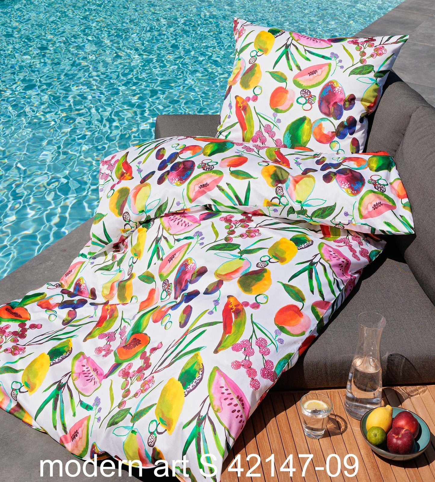 Janine Mako-Satin Bettwäsche modern art S 42147 - 09 multicolor