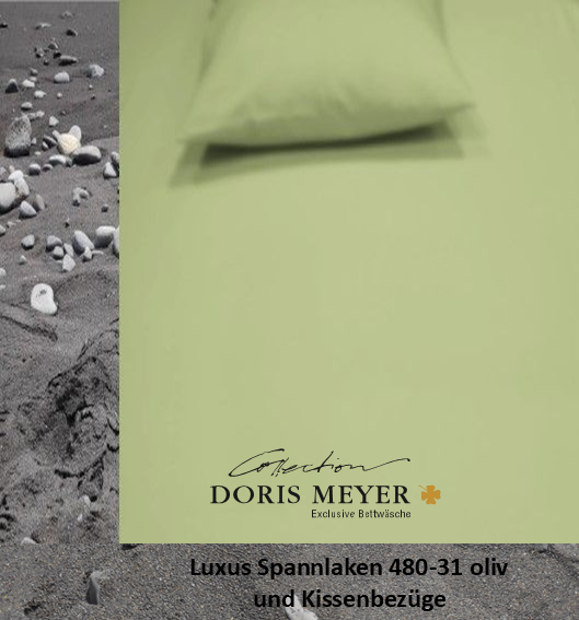 Jersey Luxus Spannlaken und Kissenbezüge Doris Meyer 480-31 oliv