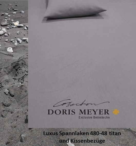 Jersey Luxus Spannlaken und Kissenbezüge Doris Meyer 480-48 titan