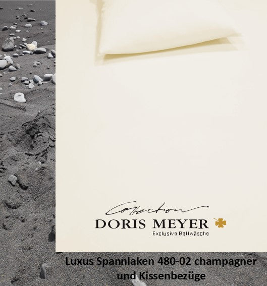 Jersey De Luxe Spannlaken Doris Meyer 40 cm Höhe 480-02 champagner