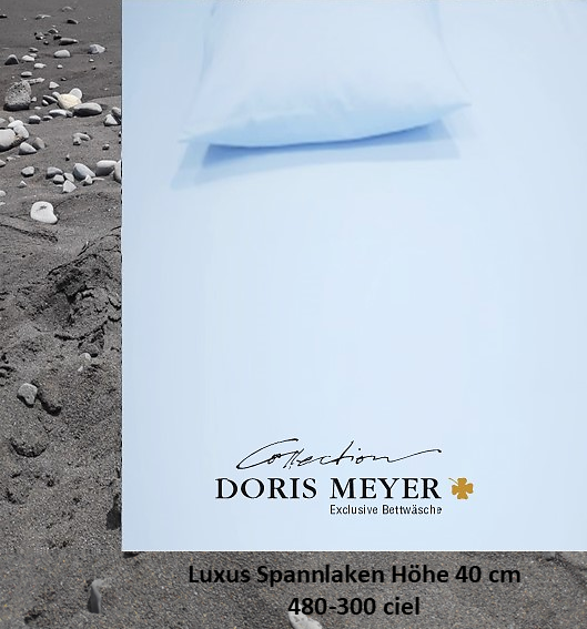 Jersey De Luxe Spannlaken Doris Meyer 40 cm Höhe 480-300 ciel