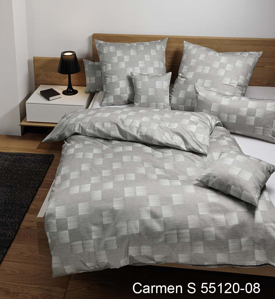 Janine Interlock-Jersey Bettwäsche 155x220+80x80 CARMEN 55120 silbergrau