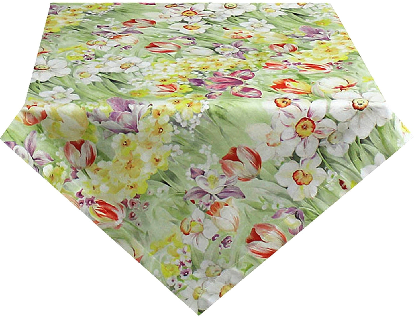 Mitteldecke Kissenbezüge Blumengarten Tulpen Frühling Deko Hossner