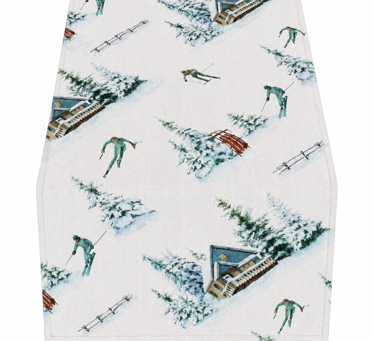 Hossner Weihnachten Tischläufer Winter Ski Skihütte 40x100 (nur noch 1St vorhanden)