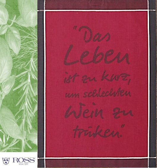 Ross Baumwolle Geschirrtuch Spruch Wein 50x70 cm