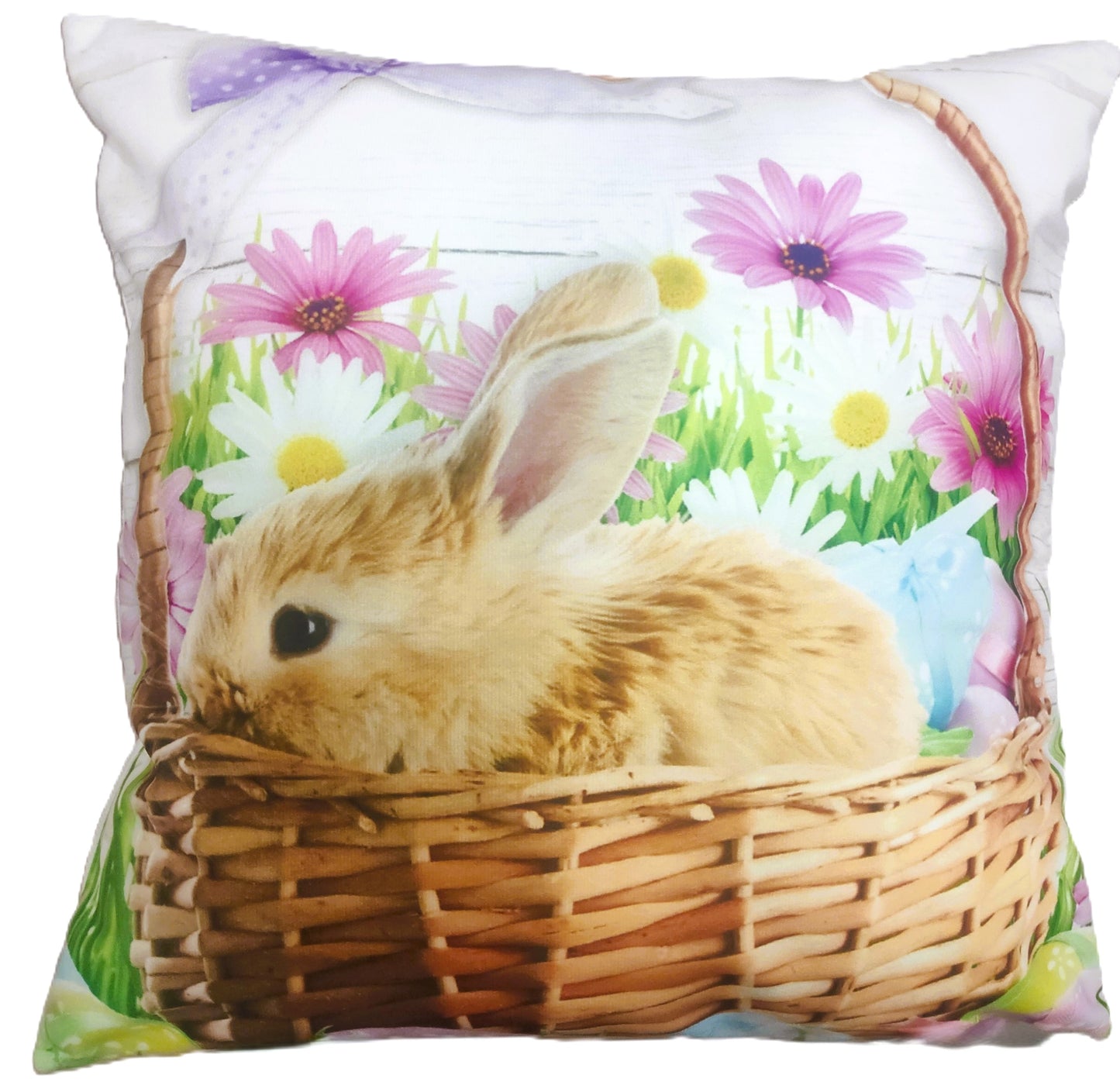 Kissenhülle Hossner Hase im Korb Ostern Deko (1St)