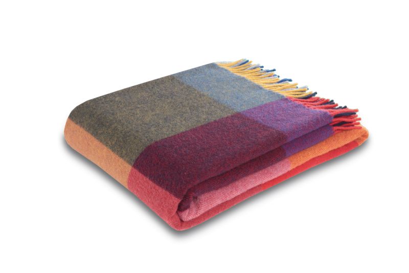 Biederlack Kaschmir-Plaid "Bright Square" mehrfarbig, 130x170 cm
