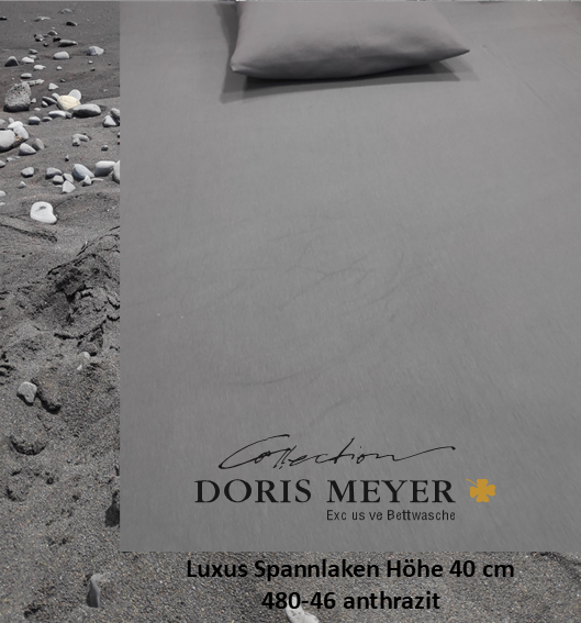 Jersey De Luxe Spannlaken Doris Meyer 40 cm Höhe 480-46 anthrazit
