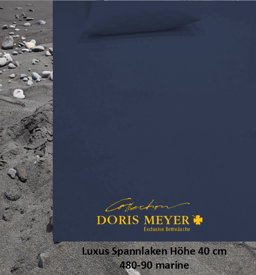 Jersey De Luxe Spannlaken Doris Meyer 40 cm Höhe 480-90 marine