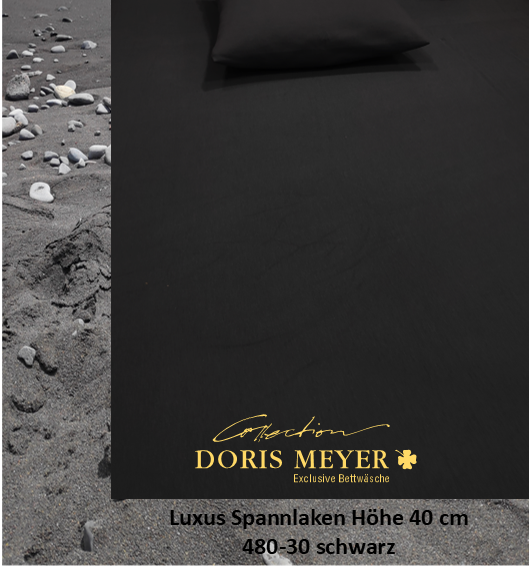 Jersey De Luxe Spannlaken Doris Meyer 40 cm Höhe 480-30 schwarz
