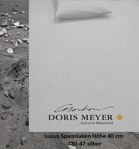 Jersey De Luxe Spannlaken Doris Meyer 40 cm Höhe 480-47 silber