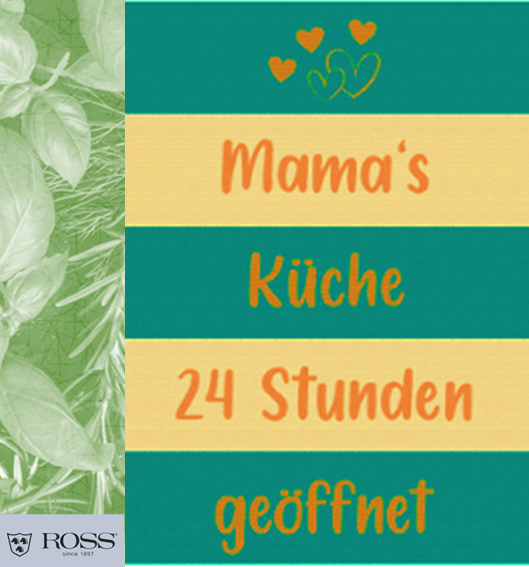 Ross Geschirrtuch 100% Baumwolle Spruch Mamas Küche...50x70