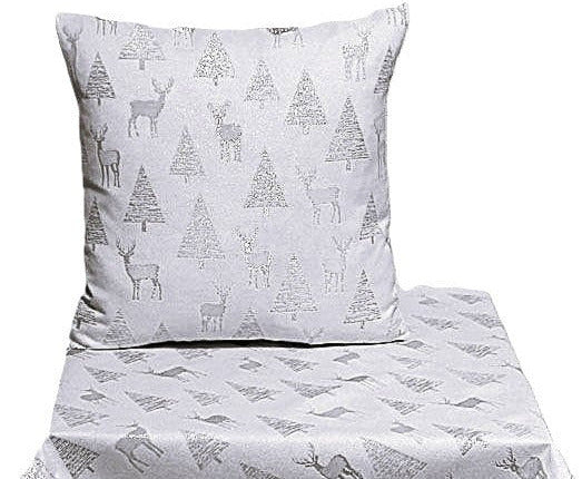Hossner Weihnachten Tischläufer Mitteldecke Hirsch silber weiß (je1St)