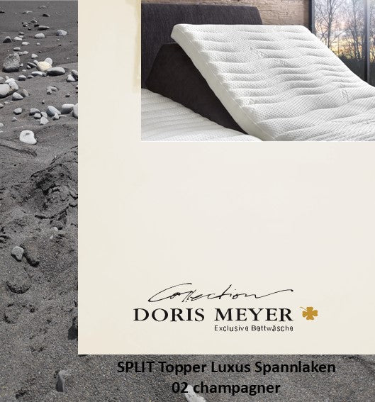 Jersey Luxus SPLIT Topper Spannlaken 480-02 champagner