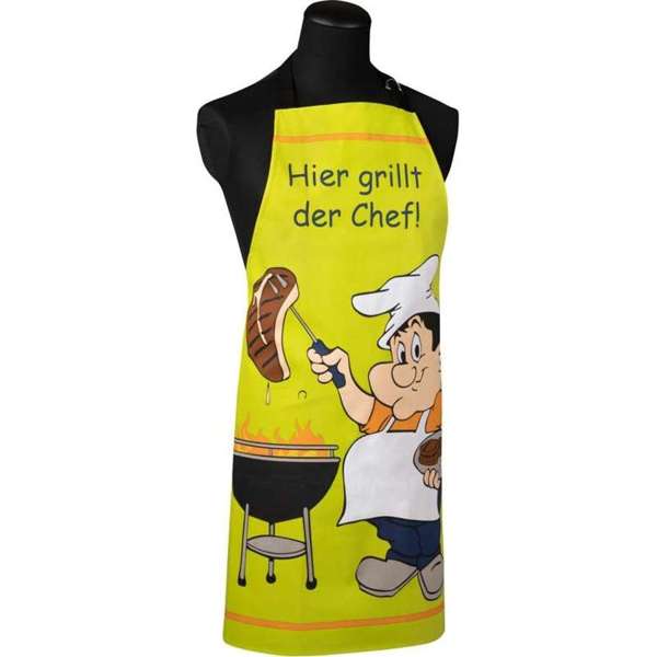 Grillschürze für Chefgriller mit Aufdruck: Bratwurst und Fleisch, ca. 70x85 cm - Stuco