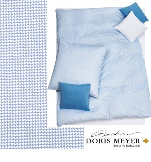 Doris Meyer Interlock-Jersey Bettwäsche Timo 4004-89 bleu Hahnentritt beide Seiten