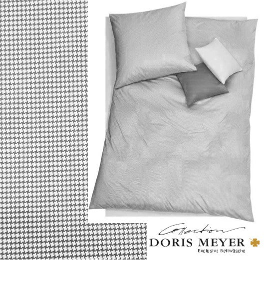 Doris Meyer Interlock-Jersey Bettwäsche Timo 4004-73 kiesel Hahnentritt beide Seiten