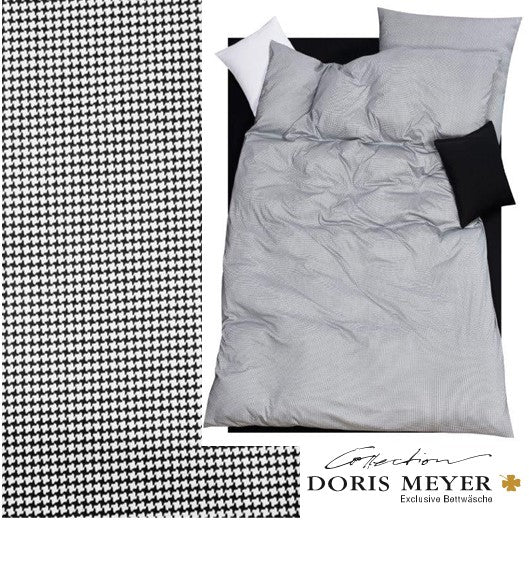 Doris Meyer Interlock-Jersey Bettwäsche Timo 4004-27 schwarz Hahnentritt beide Seiten