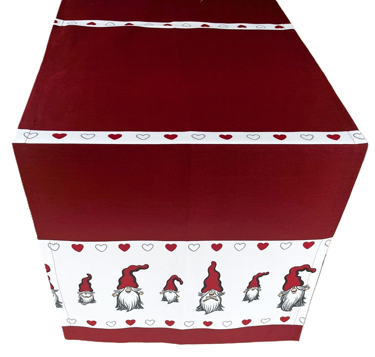 Sprügel Tischläufer Wichtel rot 50x140