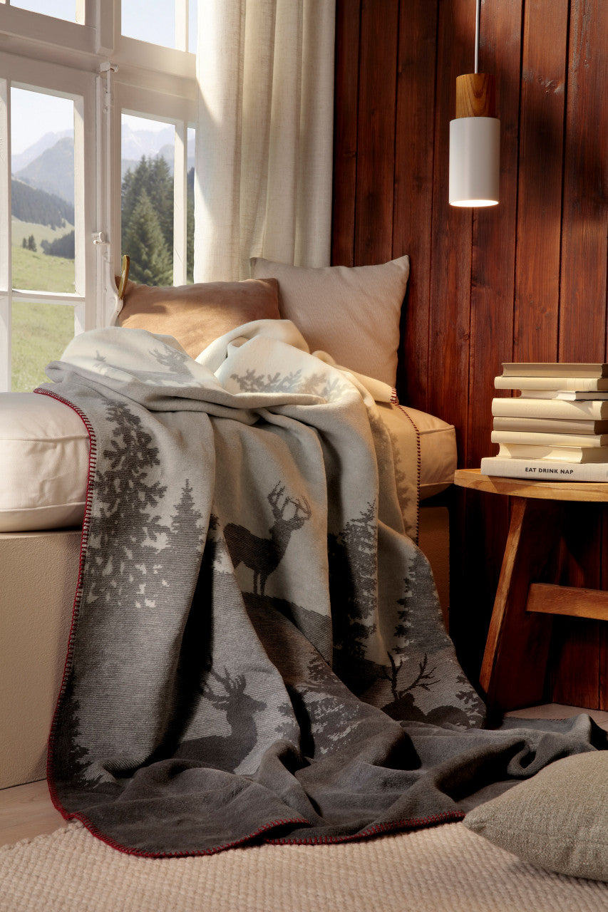 Biederlack Wohn-und Kuscheldecke "Deerlight", beige,grau 150x200 cm