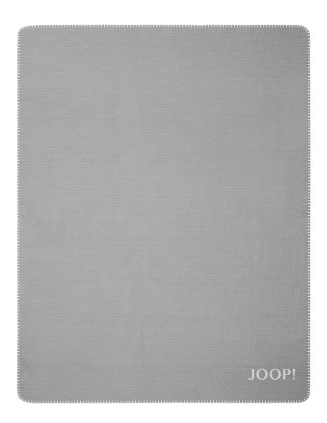 Biederlack Wohn- und Kuscheldecke "JOOP!- Melange Doubleface" 150x200 cm, graphit-ecru
