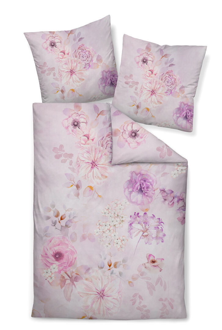 Janine Mako-Satin Bettwäsche modern art S 42165 rosa