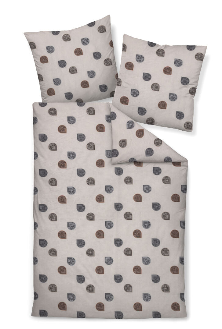 Janine Mako-Soft-Seersucker Bettwäsche TANGO 20166 taupe sand