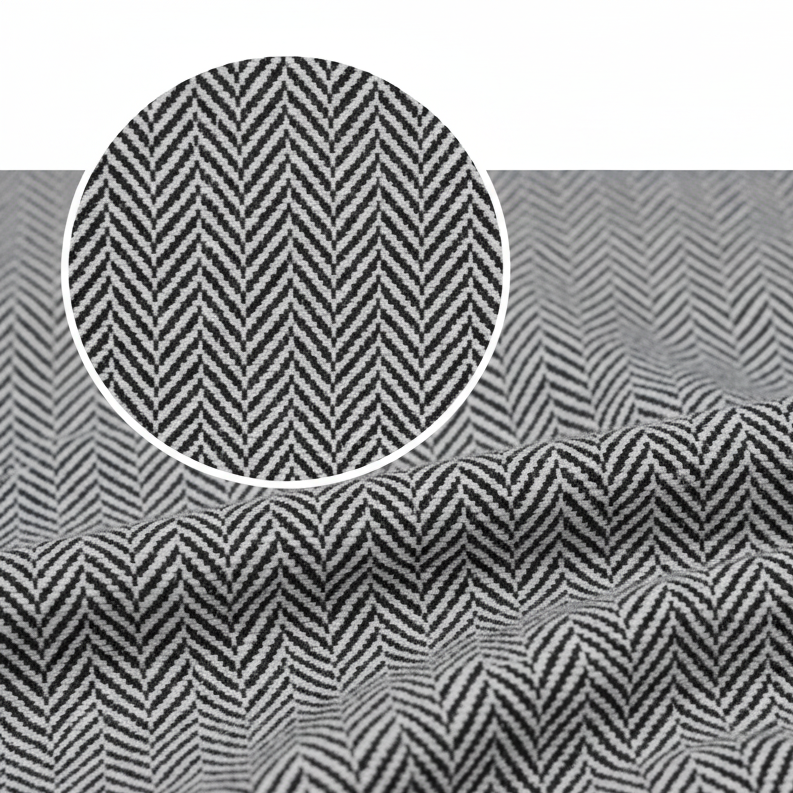 Doris Meyer Fischgrät Schwarz Muster Detail