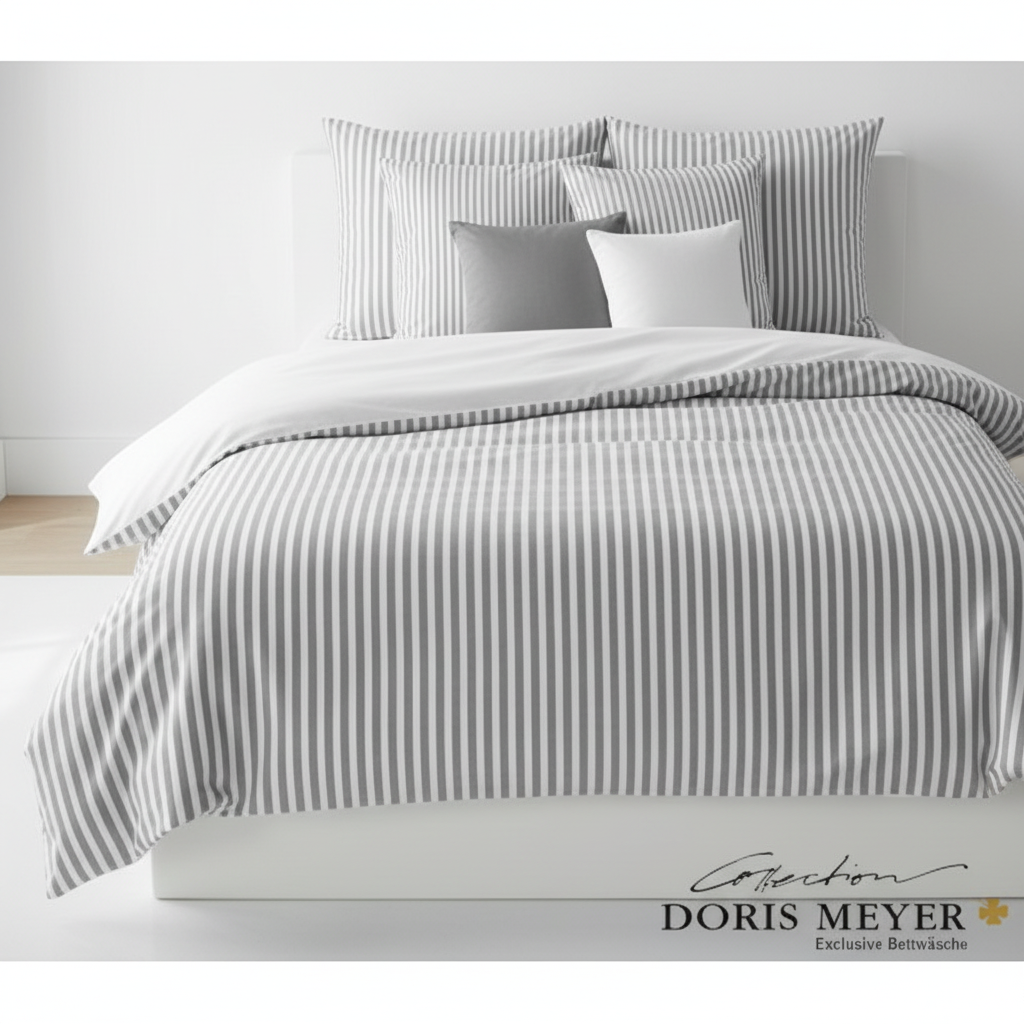 Doris Meyer Streifen Grau Bettwäsche Lifestyle