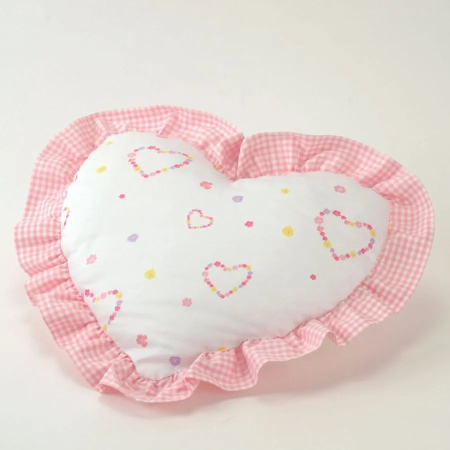 Lorenchen Mako Satin gefülltes Kissen Lilly Herz Rosa