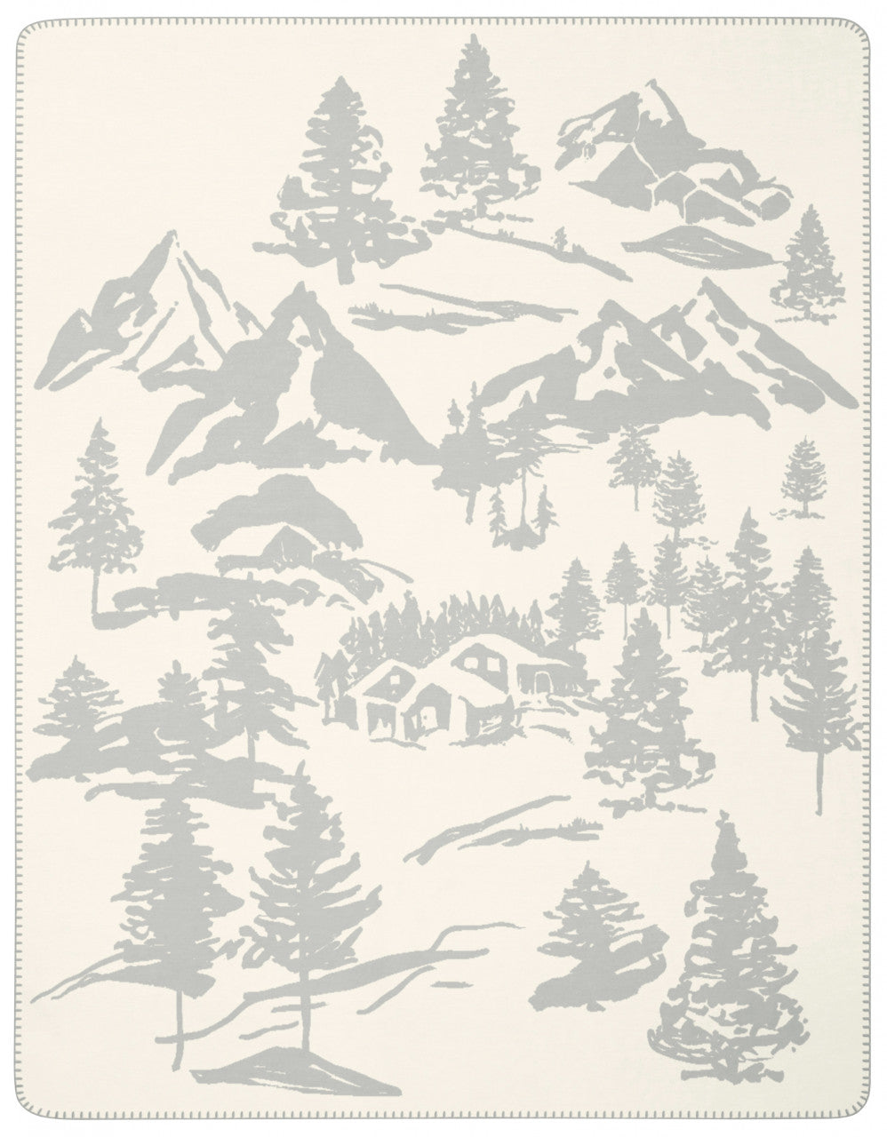 Biederlack Wohn-und Kuscheldecke "Mountain Dreams", grau,weiß 150x200cm
