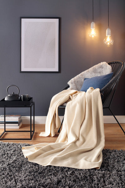 Biederlack Wohn- und Kuscheldecke oatmeal "Pearl" 150x200 100% Baumwolle