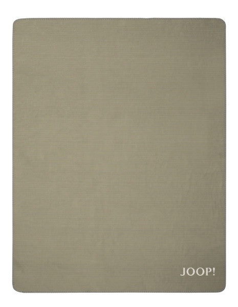 Biederlack Wohn- und Kuscheldecke "JOOP!- Melange Doubleface" 150x200 cm, oliv-natur