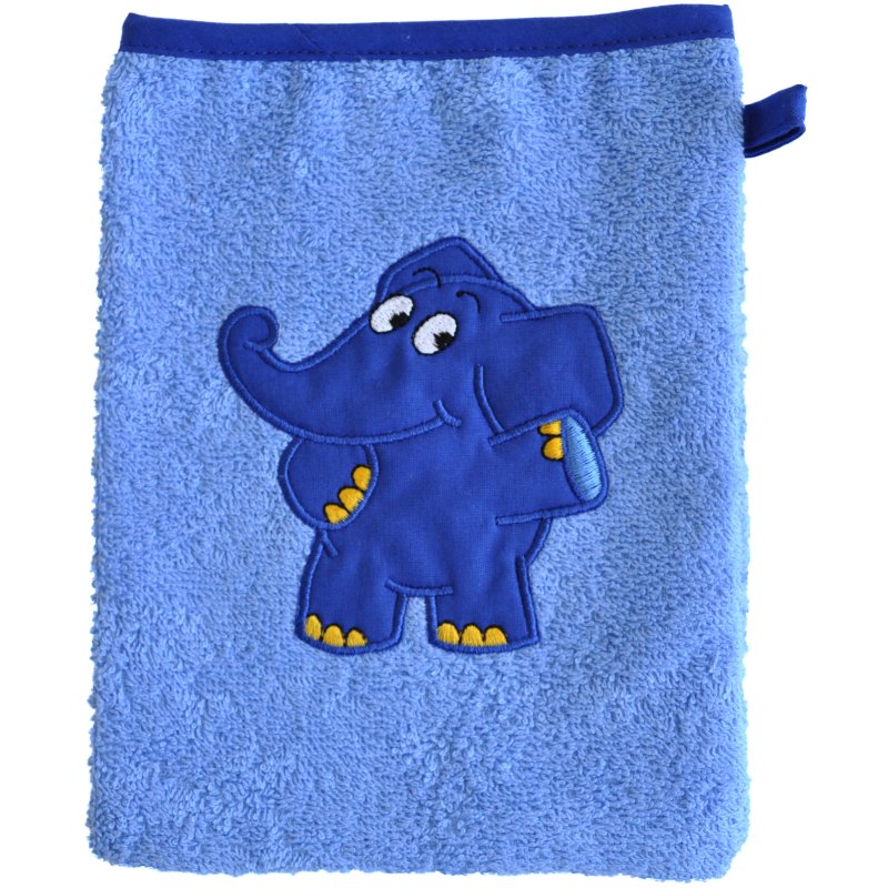 Smithy Waschhandschuh Wisch & Weg blauer Elefant blau
