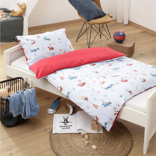 Lorena Mako Satin Kinder - Wende-Bettwäsche Ritterturnier Rot