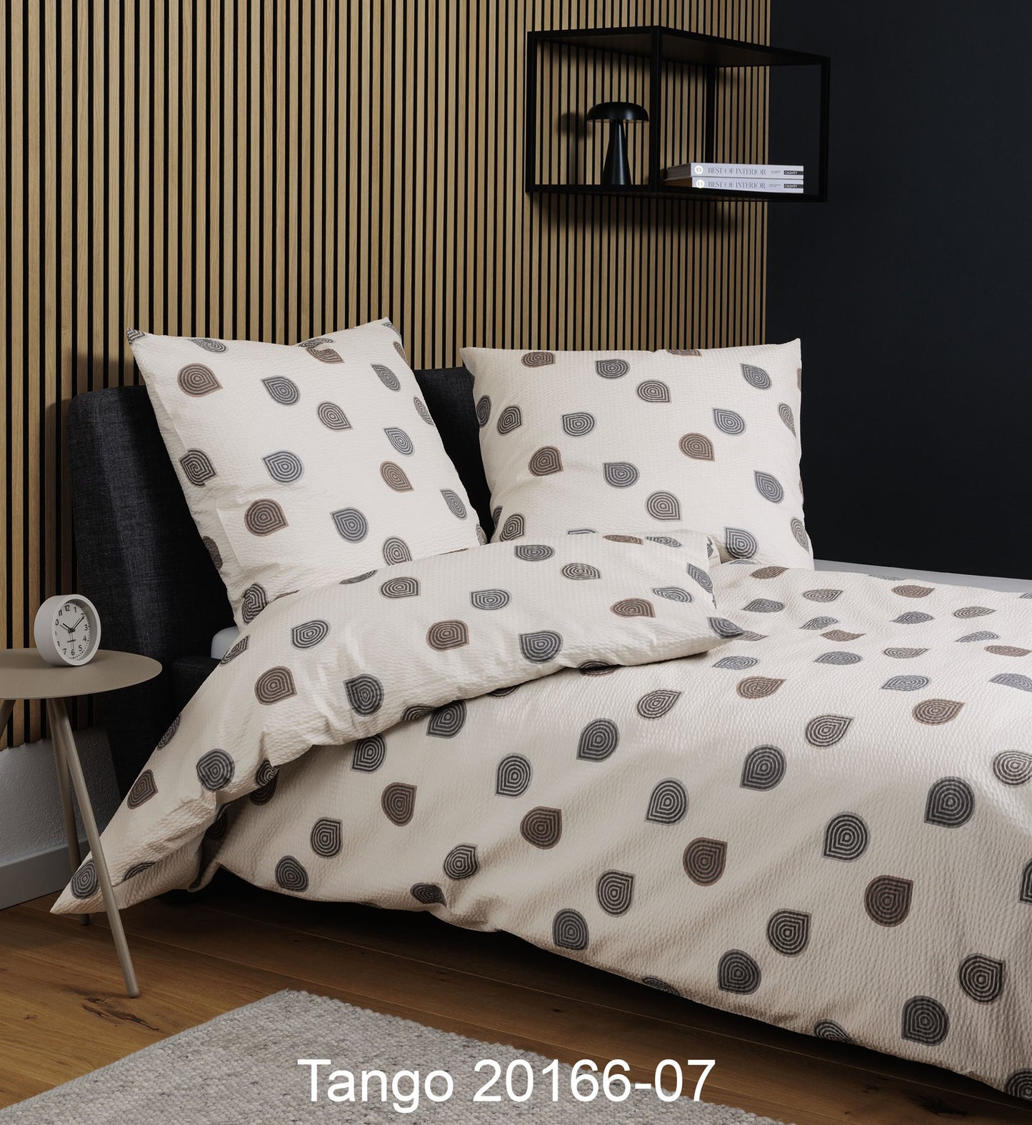 Janine Mako-Soft-Seersucker Bettwäsche TANGO 20166 taupe sand