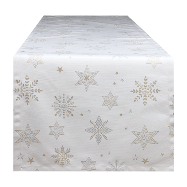 Sprügel Tischläufer Glory Star gold/silver 50/150 Weihnachten