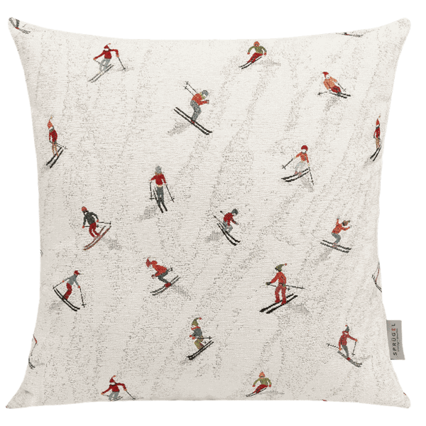 Sprügel Snowy Skiing Ski Winter Chenille Kissenhülle 40/40