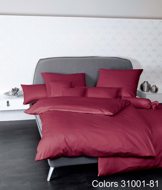 Janine Mako-Satin Bettwäsche UNI 31001 - 81 bordeaux