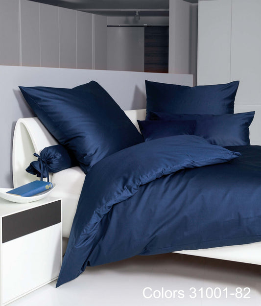 Janine Mako-Satin Bettwäsche UNI 31001 - 82 marine