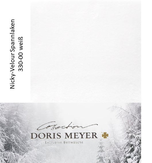 NICKY-VELOURS SPANNLAKEN - Länge 220 cm - Höhe 30 cm  weiß