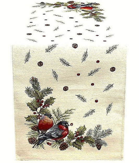 Tischläufer Vogelpaar Gobelin Winter Deko (je1St)