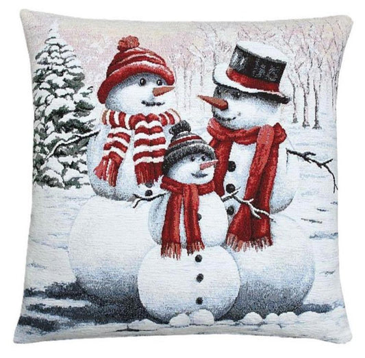 Kissenbezug Weihnachten Schneemann Familie Winter Deko Hossner (1St)