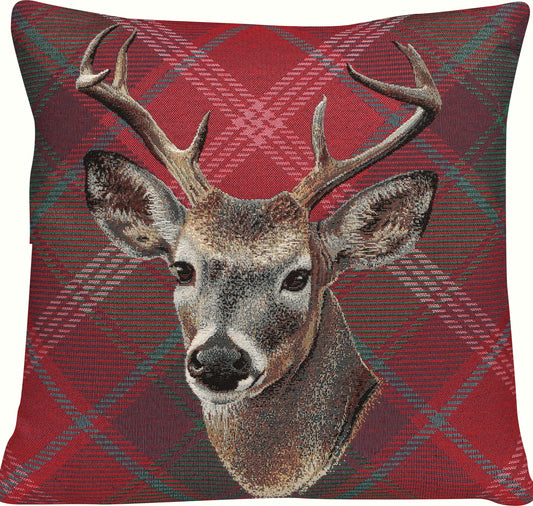 Sprügel Kissenbezug Hirsch rot Landleben 45x45 cm
